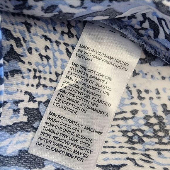 Chico's Coastal Side Pockets Blue and White Midi Dress - Picture 11 of 12